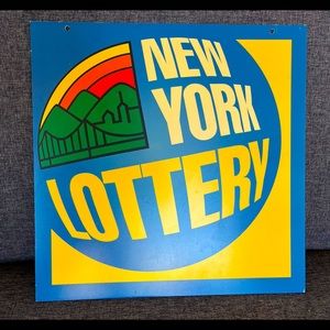 Vintage NY Lottery advertising sign